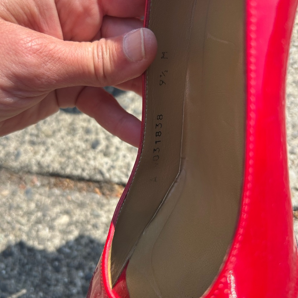 Stuart Weitzman Vibrant Red Peep Toe Heels - Picture 14 of 14